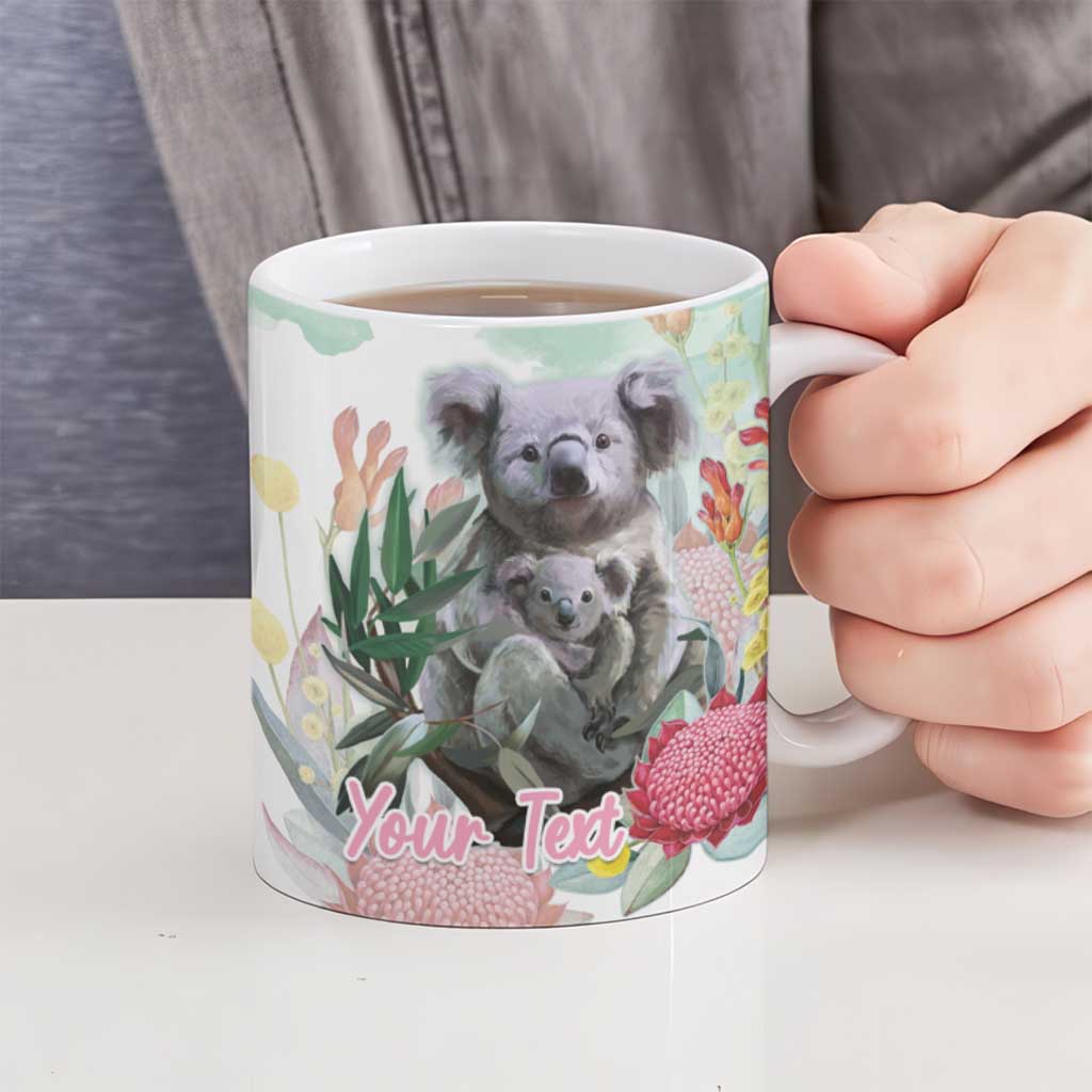Koala Australia Mother's Day Personalised Ceramic Mug Love ya Heaps Mum Watercolor