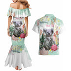 Koala Australia Mother's Day Personalised Couples Matching Mermaid Dress and Hawaiian Shirt Love ya Heaps Mum Watercolor