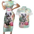 Koala Australia Mother's Day Personalised Couples Matching Short Sleeve Bodycon Dress and Hawaiian Shirt Love ya Heaps Mum Watercolor