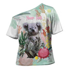 Koala Australia Mother's Day Personalised Cross Shoulder Shirt Love ya Heaps Mum Watercolor