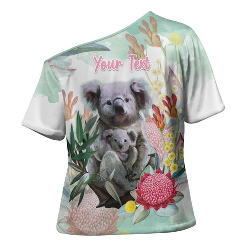 Koala Australia Mother's Day Personalised Cross Shoulder Shirt Love ya Heaps Mum Watercolor