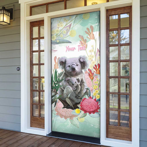 Koala Australia Mother's Day Personalised Door Cover Love ya Heaps Mum Watercolor