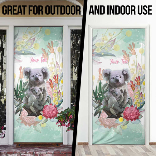Koala Australia Mother's Day Personalised Door Cover Love ya Heaps Mum Watercolor