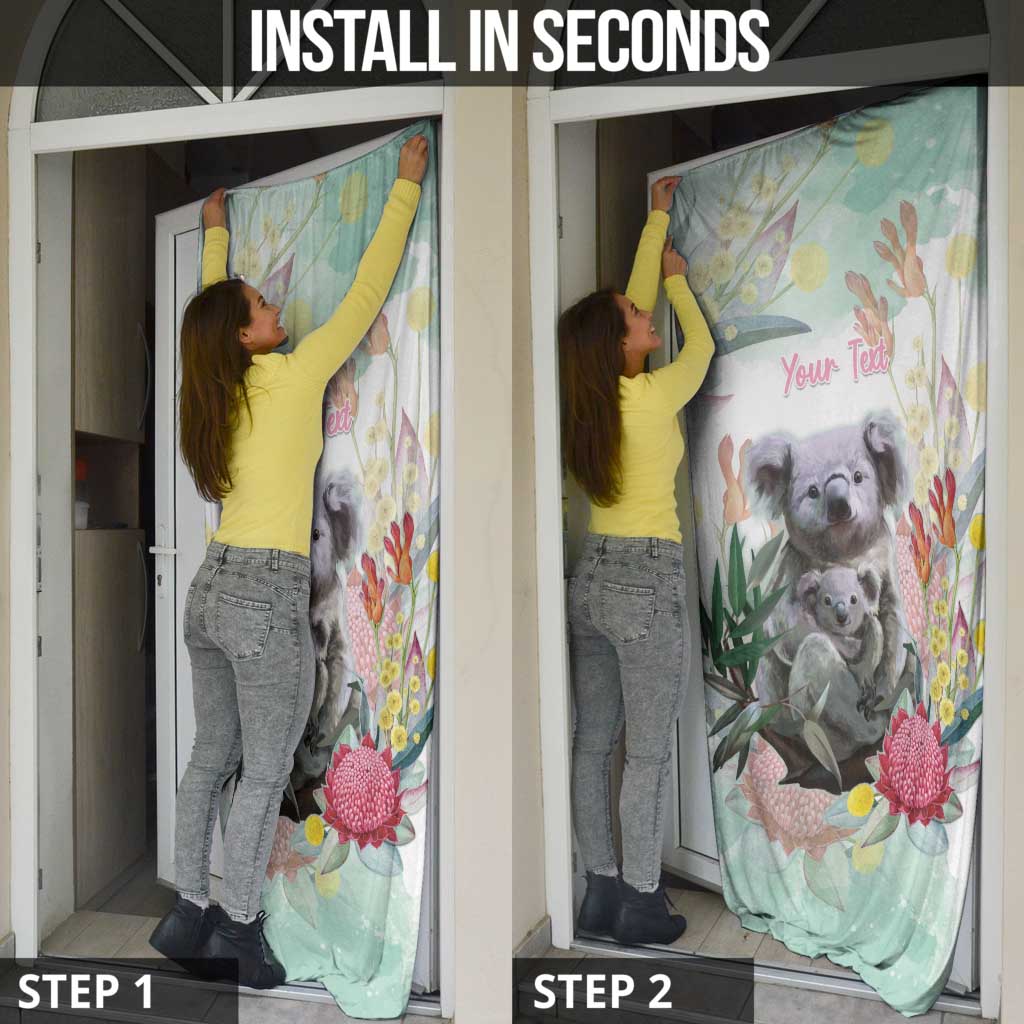 Koala Australia Mother's Day Personalised Door Cover Love ya Heaps Mum Watercolor