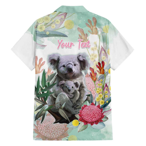Koala Australia Mother's Day Personalised Family Matching Long Sleeve Bodycon Dress and Hawaiian Shirt Love ya Heaps Mum Watercolor