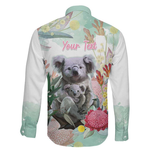 Koala Australia Mother's Day Personalised Family Matching Long Sleeve Bodycon Dress and Hawaiian Shirt Love ya Heaps Mum Watercolor