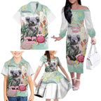 Koala Australia Mother's Day Personalised Family Matching Off The Shoulder Long Sleeve Dress and Hawaiian Shirt Love ya Heaps Mum Watercolor