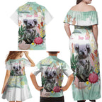 Koala Australia Mother's Day Personalised Family Matching Off Shoulder Maxi Dress and Hawaiian Shirt Love ya Heaps Mum Watercolor