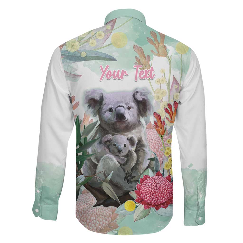 Koala Australia Mother's Day Personalised Family Matching Off Shoulder Maxi Dress and Hawaiian Shirt Love ya Heaps Mum Watercolor