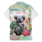 Koala Australia Mother's Day Personalised Family Matching Short Sleeve Bodycon Dress and Hawaiian Shirt Love ya Heaps Mum Watercolor