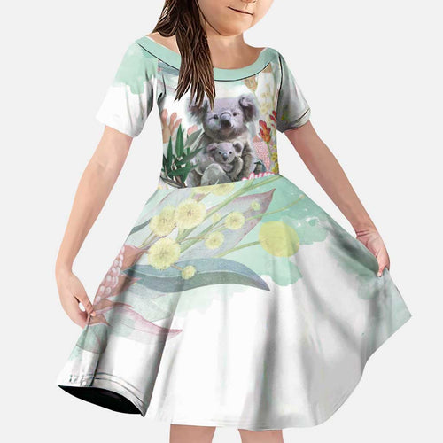 Koala Australia Mother's Day Personalised Family Matching Summer Maxi Dress and Hawaiian Shirt Love ya Heaps Mum Watercolor