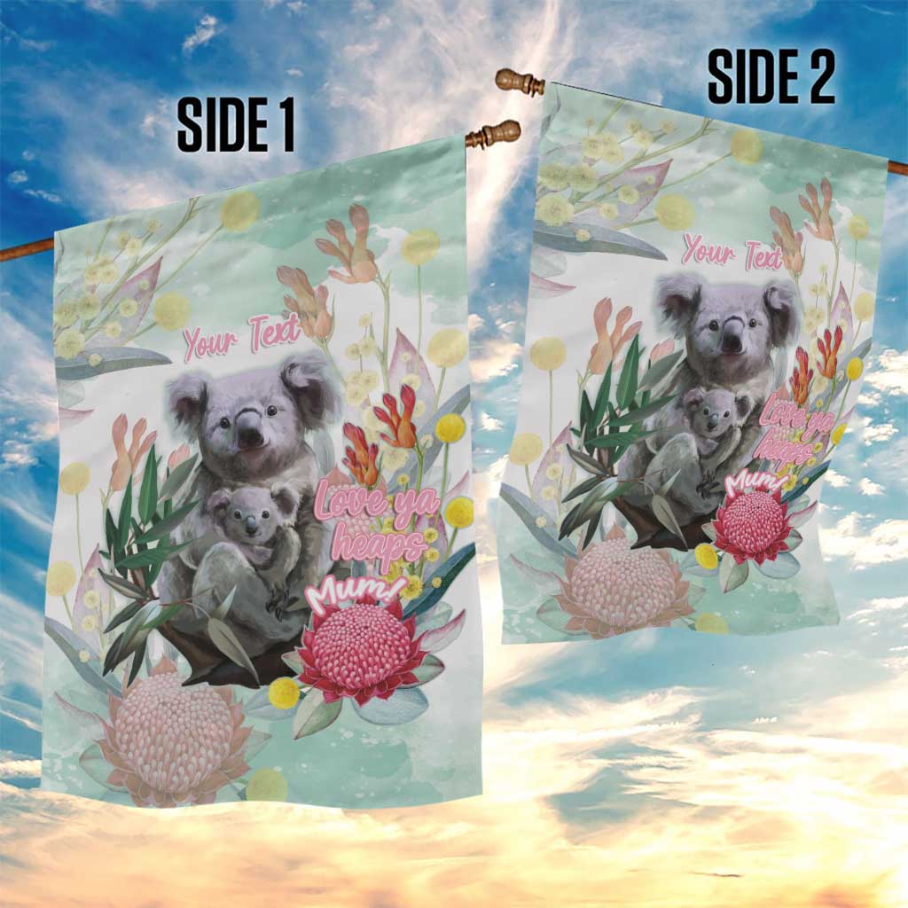 Koala Australia Mother's Day Personalised Garden Flag Love ya Heaps Mum Watercolor