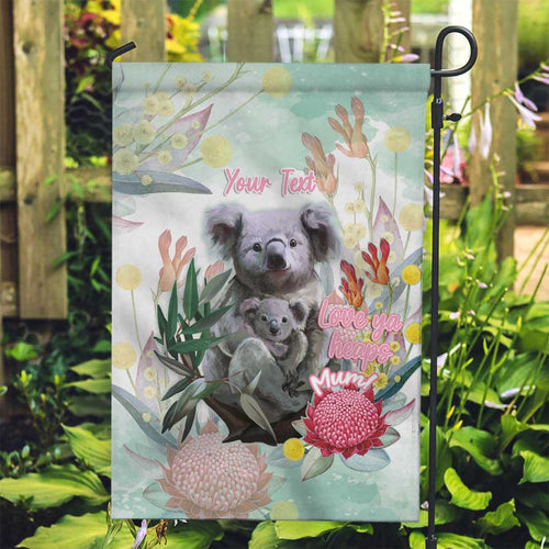 Koala Australia Mother's Day Personalised Garden Flag Love ya Heaps Mum Watercolor
