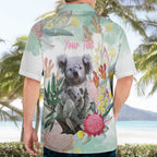 Koala Australia Mother's Day Personalised Hawaiian Shirt Love ya Heaps Mum Watercolor