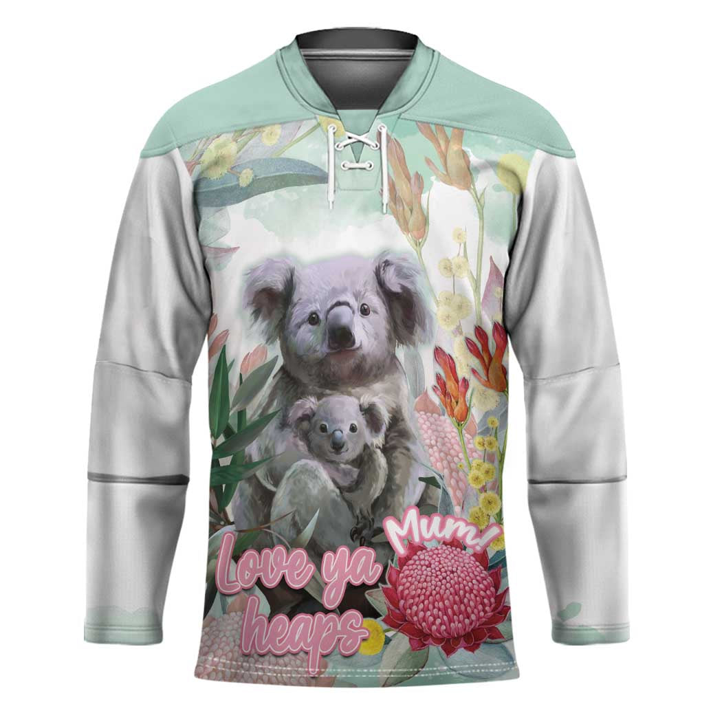Koala Australia Mother's Day Personalised Hockey Jersey Love ya Heaps Mum Watercolor
