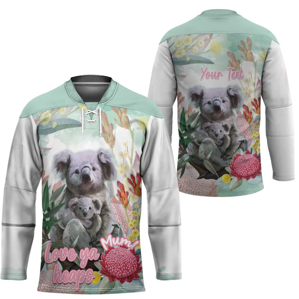Koala Australia Mother's Day Personalised Hockey Jersey Love ya Heaps Mum Watercolor