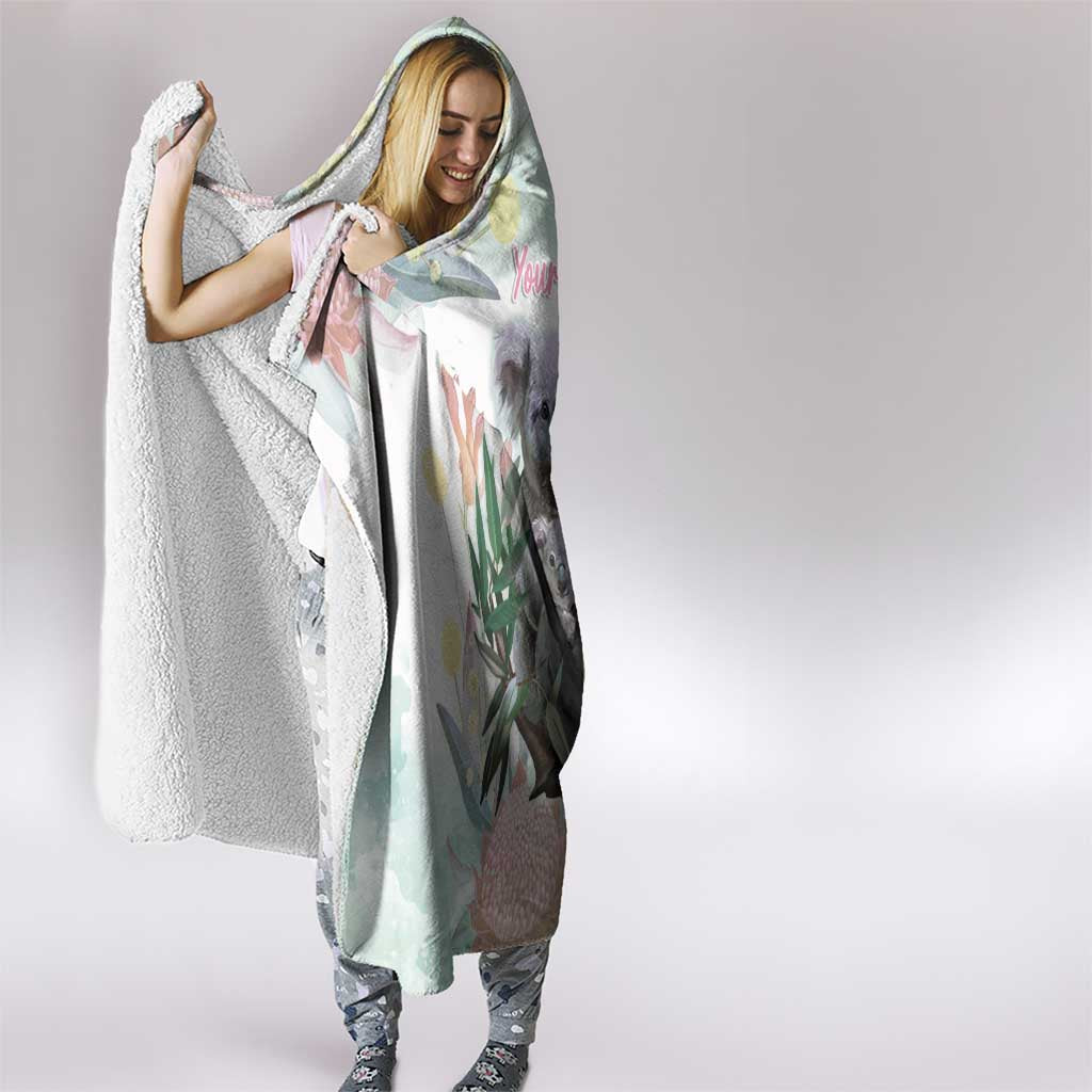 Koala Australia Mother's Day Personalised Hooded Blanket Love ya Heaps Mum Watercolor