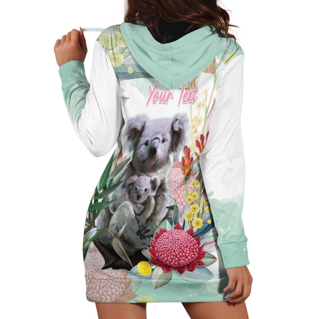 Koala Australia Mother's Day Personalised Hoodie Dress Love ya Heaps Mum Watercolor