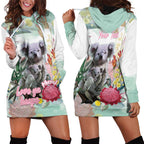 Koala Australia Mother's Day Personalised Hoodie Dress Love ya Heaps Mum Watercolor