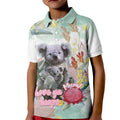 Koala Australia Mother's Day Personalised Kid Polo Shirt Love ya Heaps Mum Watercolor