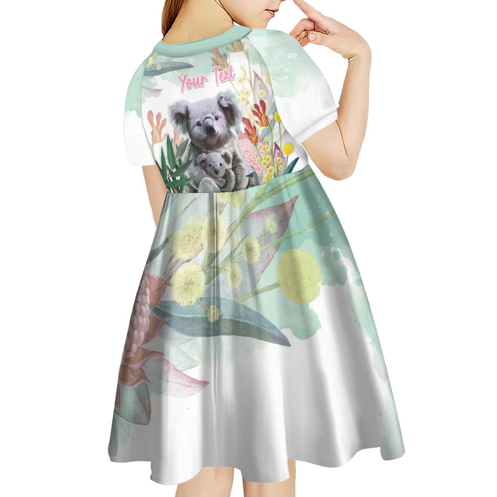 Koala Australia Mother's Day Personalised Kid Short Sleeve Dress Love ya Heaps Mum Watercolor