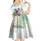 Koala Australia Mother's Day Personalised Kid Short Sleeve Dress Love ya Heaps Mum Watercolor