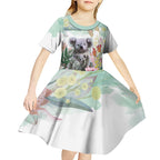 Koala Australia Mother's Day Personalised Kid Short Sleeve Dress Love ya Heaps Mum Watercolor