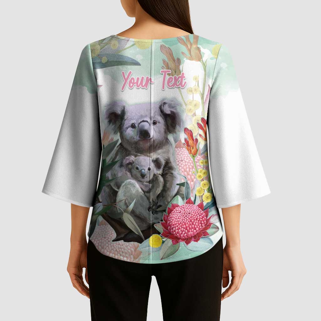 Koala Australia Mother's Day Personalised Kimono Sleeve Blouse Love ya Heaps Mum Watercolor