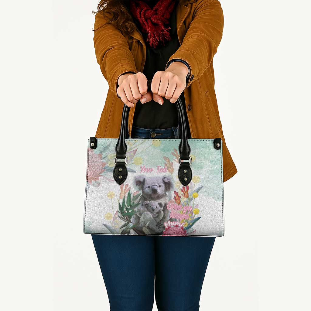 Koala Australia Mother's Day Personalised Leather Bag Love ya Heaps Mum Watercolor