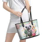 Koala Australia Mother's Day Personalised Leather Tote Bag Love ya Heaps Mum Watercolor