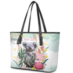 Koala Australia Mother's Day Personalised Leather Tote Bag Love ya Heaps Mum Watercolor