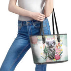 Koala Australia Mother's Day Personalised Leather Tote Bag Love ya Heaps Mum Watercolor