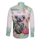 Koala Australia Mother's Day Personalised Long Sleeve Button Shirt Love ya Heaps Mum Watercolor