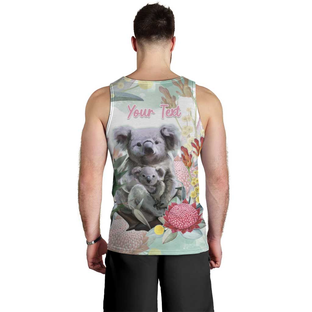 Koala Australia Mother's Day Personalised Men Tank Top Love ya Heaps Mum Watercolor