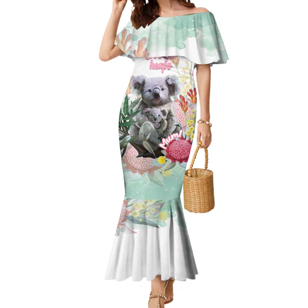Koala Australia Mother's Day Personalised Mermaid Dress Love ya Heaps Mum Watercolor
