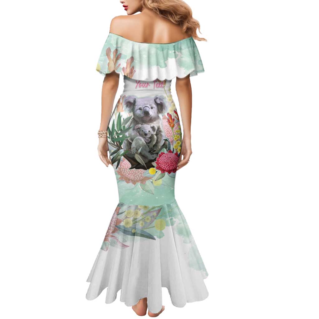 Koala Australia Mother's Day Personalised Mermaid Dress Love ya Heaps Mum Watercolor