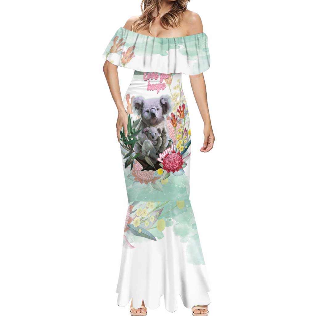 Koala Australia Mother's Day Personalised Mermaid Dress Love ya Heaps Mum Watercolor
