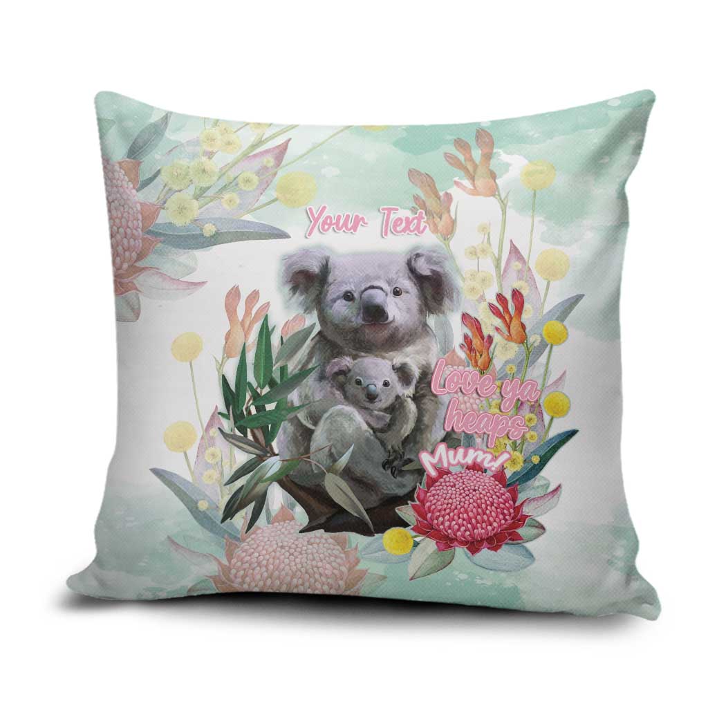 Koala Australia Mother's Day Personalised Pillow Cover Love ya Heaps Mum Watercolor