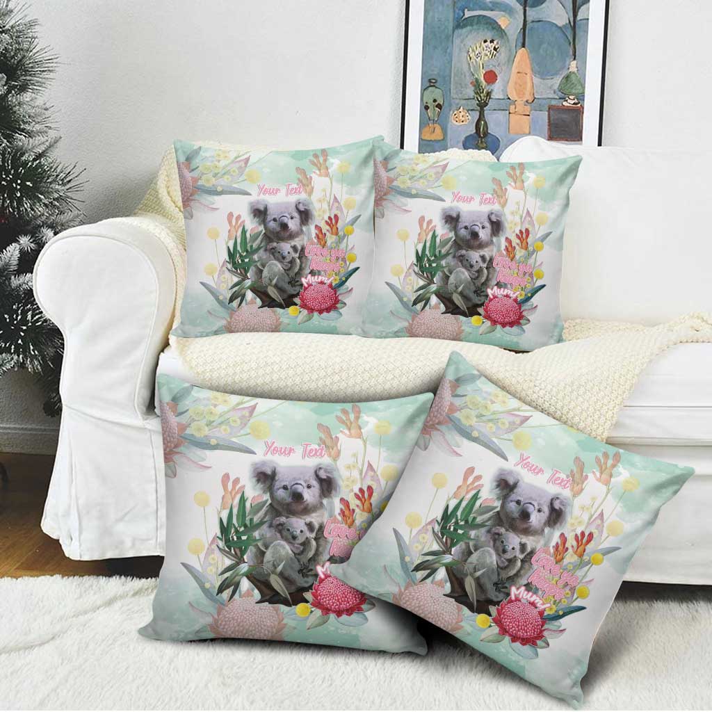 Koala Australia Mother's Day Personalised Pillow Cover Love ya Heaps Mum Watercolor