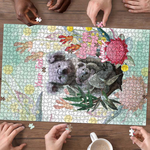 Koala Australia Mother's Day Personalised Puzzle Love ya Heaps Mum Watercolor