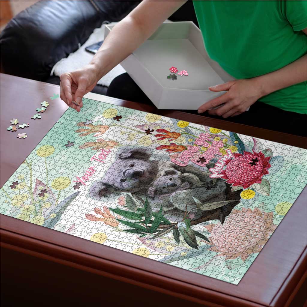 Koala Australia Mother's Day Personalised Puzzle Love ya Heaps Mum Watercolor