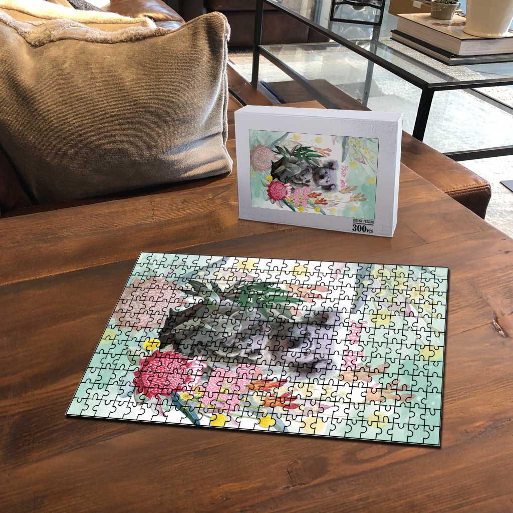 Koala Australia Mother's Day Personalised Puzzle Love ya Heaps Mum Watercolor