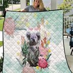 Koala Australia Mother's Day Personalised Quilt Love ya Heaps Mum Watercolor