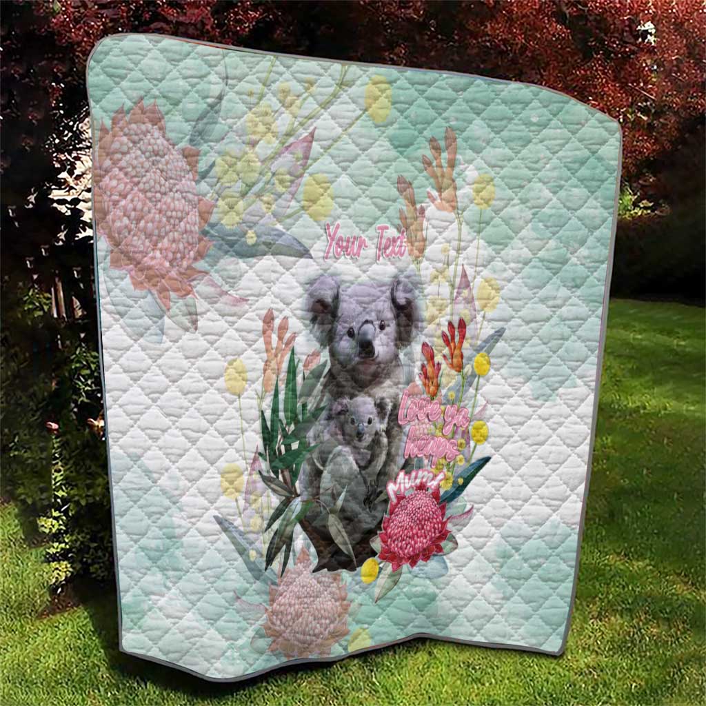 Koala Australia Mother's Day Personalised Quilt Love ya Heaps Mum Watercolor