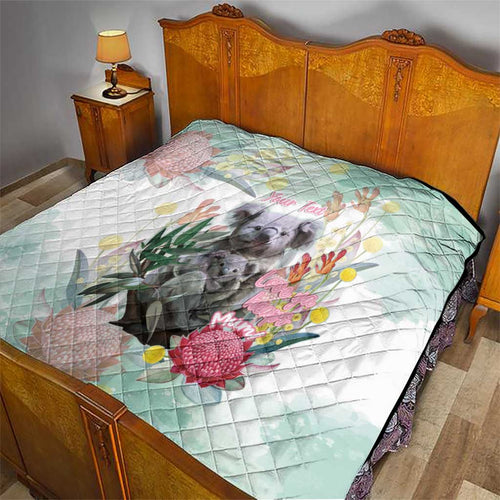 Koala Australia Mother's Day Personalised Quilt Love ya Heaps Mum Watercolor