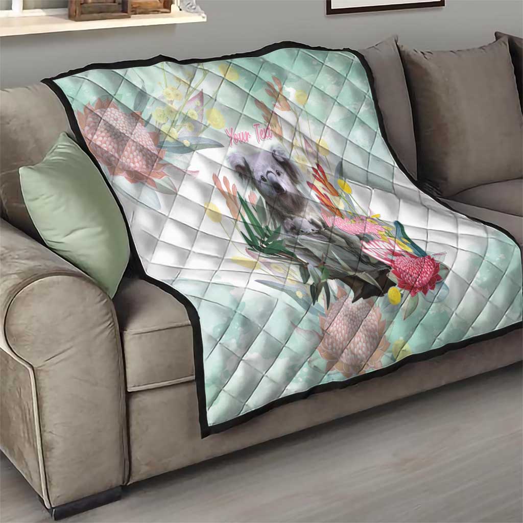 Koala Australia Mother's Day Personalised Quilt Love ya Heaps Mum Watercolor
