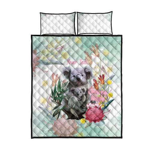 Koala Australia Mother's Day Personalised Quilt Bed Set Love ya Heaps Mum Watercolor
