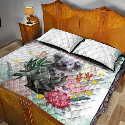 Koala Australia Mother's Day Personalised Quilt Bed Set Love ya Heaps Mum Watercolor
