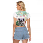 Koala Australia Mother's Day Personalised Raglan Cropped T Shirt Love ya Heaps Mum Watercolor