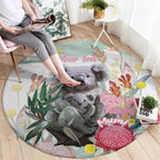 Koala Australia Mother's Day Personalised Round Carpet Love ya Heaps Mum Watercolor